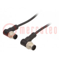 Cable: for sensors/automation; PIN: 8; M12-M12; 0.5m; plug; plug