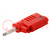 Stekker; banaanstekker 4mm; 36A; 70VDC; rood; 2,5mm2; op de kabel