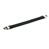 ROLINE Câble USB 3.2 Gen 2 en silicone, avec PD (Power Delivery) 20V3A, Emark, C-C, M/M, noir, 11 cm