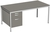 Porto Schreibtisch, 1 Utensilienfach + 1 Schubfach + 1 Hängeregister, HxBxT 720 x 1600 x 800 mm, Platte Onyx | GF1628