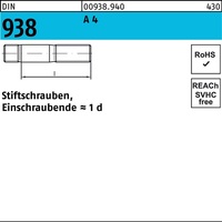 Stiftschraube DIN 938 M10x 30 A 4 25 Stü