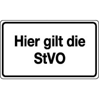 Hier gilt die StVO Verkehrsschild/Betriebs- und Privatkennzeichnung,Alu, 40x30cm