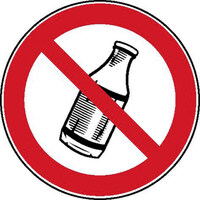 Flaschen hinauswerfen verboten Verbotsschild - Verbotszeichen selbstkl. Folie, Größe 20cm