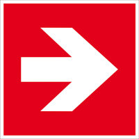 Richtungsangabe rechts/links Brandschutz,Alu,nachleuchtend,Safety Marking, 14,8x14,8cm
