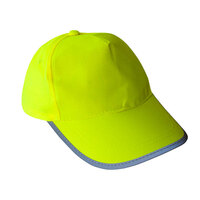 Korntex Warn-Kappe fluoreszierend für Erwachsene gelb Größe einstellbar durch Klettverschluss