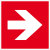 Brandschutzschild Richtungspfeil rechts/links, Alu geprägt, Größe 14,80x14,80 cm