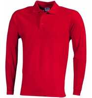 James & Nicholson Polo-Piqué Langarmshirt Herren JN022 Gr. 2XL red
