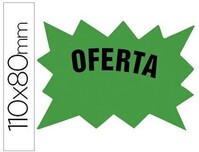 Cartel marca precios (110x80 mm) VERDE fluorescente -Bolsa con 50 carteles