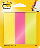 3M 7100172769 Post-it Rectangle Vert, Rose, Jaune 100 feuilles Auto-adhésif