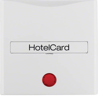 Berker Hotelcard-Schaltaufsatz m. Aufdruck und roter Linse S.1/B.3/B.7 polarweiß glänz.