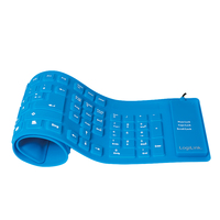 LogiLink ID0035A clavier USB QWERTZ Allemand Bleu