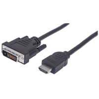 Manhattan 372503 câble vidéo et adaptateur 1,8 m HDMI Type A (Standard) DVI-D Noir