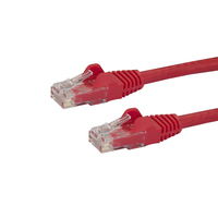 StarTech.com 30ft CAT6 Ethernet Cable - Red CAT 6 Gigabit Ethernet Wire -650MHz 100W PoE RJ45 UTP Network/Patch Cord Snagless w/Strain Relief Fluke Tested/Wiring is UL Certified...