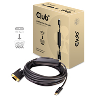 CLUB3D USB Type C to VGA Active Cable M/M 5m/