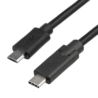 Akyga AK-USB-16 kabel USB 1 m USB 2.0 Micro-USB B USB C Czarny