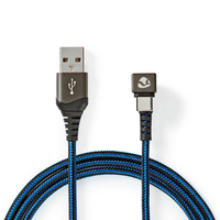 Nedis GCTB60600BK20 USB-kabel 2 m USB 3.2 Gen 1 (3.1 Gen 1) USB A USB C Zwart, Blauw