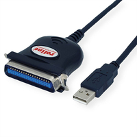 ROLINE 12.02.1092 tussenstuk voor kabels IEEE 1284 USB-A Zwart