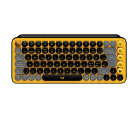 Logitech POP Keys Wireless Mechanical Keyboard With Emoji Keys klawiatura RF Wireless + Bluetooth QWERTY Skandynawia Czarny, Szary, Żółty