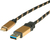 ROLINE USB 1m kabel USB USB 3.2 Gen 2 (3.1 Gen 2) USB A USB C Czarny, Złoto