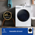Samsung WW90T734DWH/S3 lavatrice a caricamento frontale Ultrawash 9 kg Classe A 1400 giri/min, Porta nero/bianca + Display silver