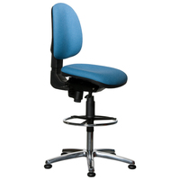 Warmbier Drehstuhl Comfort Chair Hochstuhlversion mit Gleitern, ESD, blau
