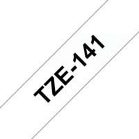 BROTHER szalag TZe-141, Átlátszó alapon Fekete, Laminált, 18mm 0.7", 8 méter