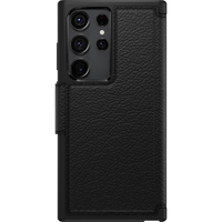 OtterBox Strada - Leder Flip Case - Samsung Galaxy S23 Ultra Shadow - Schwarz - ProPack (ohne Verpackung - nachhaltig) - Schutzhülle