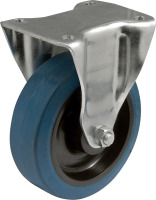 Produkt Bild von Bockrolle Stahl Oberplatte 100mm Rad Blau Elastic Gummi. Traglast 160Kg