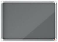 Nobo Premium Plus Grey Felt Lockable Notice Board with Hinged Door 8xA4