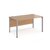 Maestro 25 straight desk 1400mm x 800mm - silver bench leg frame and beech top
