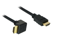 High-Speed-HDMI®-Kabel mit Ethernet, Winkelstecker unten, vergoldete Stecker, 2m, Good Connections®