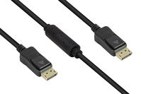 AKTIVES Anschlusskabel DisplayPort 1.2, 4K / UHD @60Hz, vergoldete Kontakte, OFC, schwarz, 20m, Good