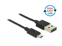 Kabel EASY USB 2.0, Stecker A an Micro Stecker B, schwarz, 1m, Delock® [83844]