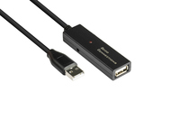 AKTIVES Verlängerungskabel USB 2.0, Stecker A an Buchse A, CU, schwarz, 10m, Good Connections®
