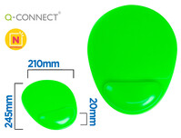 Alfombrilla para raton q-connect reposamuÑecas de gel y pvc color verde
