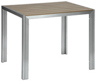 Tisch Artless; 120x72x75 cm (LxBxH); Platte grau, Gestell silber; rechteckig