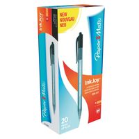 Paper Mate InkJoy 100 Retractable Ballpoint Pen 1.0mm Tip 0.7mm Line Black (Pack 20)