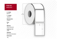 Label 102x102 mm, Core 76, Direct Thermal, White, Permanent, Max Diameter 178 mm. 1300 labels per roll, 4 rolls per box Etichette per stampante