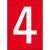 Numbers & letters DIN A4 size 210.00 mm x 297.00 mm NL7541A4RD-4, Red, White, Rectangle, Permanent, White on red, A4, PolyesterSelf Adhesive Labels