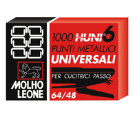 Punti Metallici per Cucitrice Molho Leone - 6/4 - 64/48 - 31548 (Conf. 10000)