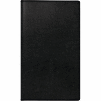 Taschenkalender TM12 8,7x15,3cm 1 Monat/2 Seiten Kunstleder schwarz 2025