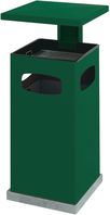 Außenascher/Abfallbehälter - Grün, 91 x 39.5 x 39.5 cm, Stahlblech, 38 l