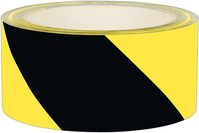 Signalklebeband gelb-schwarz schräg gestreift, Band 66m x 50mm, selbstklebend