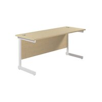 Jemini Single Rectangular Desk 1600x600x730mm Maple/White KF800744