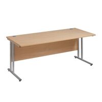 Traditional straight desk with deluxe cantilever leg