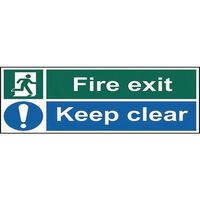 Fire exit keep clear sign