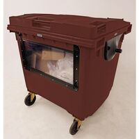 4 Wheeled bin with clear drop down front