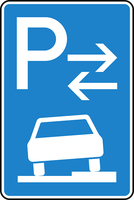 Verkehrszeichen VZ 315-58 Parken auf Gehwegen (Mitte), 630 x 420, 2mm flach, RA 1