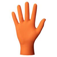 Ideall® Grip Orange XXL - Size XXL, Ideall® Grip Orange Diamond Texture Nitrile Disposable Gloves - AQL 1.5 (8.6g) - 1 Carton (500 gloves) = 10 Inner Boxes (50 gloves)