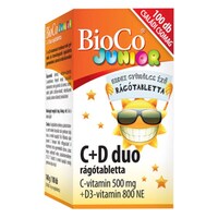 Vitamin BIOCO Junior C + D Duo családi rágótabletta 100 darab